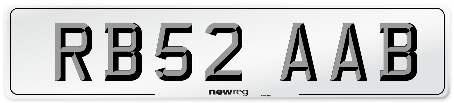RB52 AAB Number Plate from New Reg